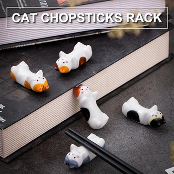 Симпатичные керамические японские продукты Поделки Котята Керамические стойки для палочек для еды Бытовые безделушки Котята Богатый кот Счастливый кот