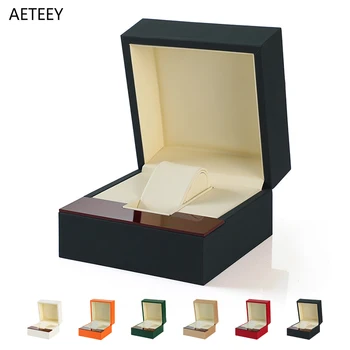 Чехол для часов Деревянная шкатулка из искусственной кожи Коробка для упаковки ювелирных изделий Коллекция часов Дисплей Организация хранения Настраиваемый логотип и цвет