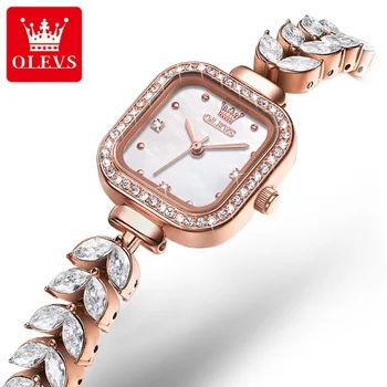 OLEVS 9987 Популярные женские часы русалка Подарочный набор для подруги Набор Легкие роскошные часы Модные часы