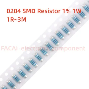 50 шт. 0204 SMD Резистор 1R ~ 3M Цветной кольцевой чип Сопротивление пластины 1% 1R 2R 4.7R 10R 220 1K 2K 4.7K 10K 22K 1M 3M Ом Цилиндрический