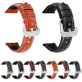 Кожаные ремешки для часов 18 мм 20 мм 22 мм 24 мм Аксессуары для часов Samsung Galaxy Watch 3 Gear S3 Active 2 Huawei Watch
