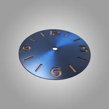 38,9 мм Синий циферблат часов для ETA 6497 Серия 6498 Механизм Модифицированная часть Арабские цифры Циферблаты для механических часов ST3600 ST3620