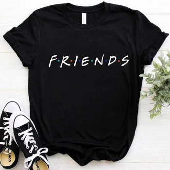 Friends Футболка ТВ-шоу Женская летняя футболка с коротким рукавом для отдыха Женская повседневная футболка Женская футболка 90-х годов Лучшие друзья