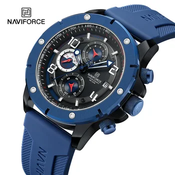 Лучший бренд NAVIFORCE Мужские часы Роскошные военные кварцевые наручные часы Водонепроницаемые светящиеся часы с хронографом Relogio Masculino