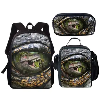 3 шт. 3D-печатный школьный портфель динозавра рюкзак для мальчиков девочек детский рюкзак школьные сумки подросток мальчики девочки книжная сумка ранец школьный портфель