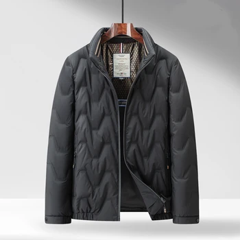 2023 Зимнее новое пальто с воротником и воротником Мужское короткое теплое повседневное пальто средней молодости