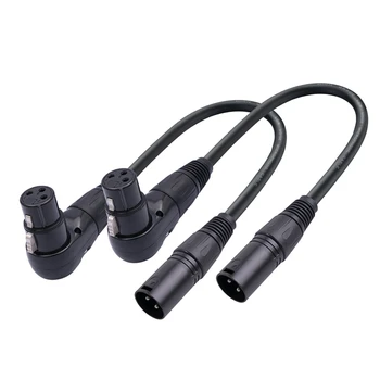 Микрофонный кабель 3-контактный XLR под прямым углом Штекер Штекер Микрофон 90 градусов XLR Гнездо На прямой XLR Штекерный кабель