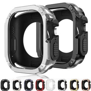 2 В 1 Бронированный Защитный Чехол Для Apple Watch Ultra 49 мм 9 8 7 6 5 4 Se Антипадающий корпус Iwatch Series 40 мм 41 мм 44 мм 45 мм Бампер