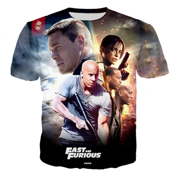 Новый Fast & Furious 3D-печатные футболки Мужчины Женщины Лето Повседневная Футболка в стиле Харадзюку Уличная одежда Оверсайз Топы Футболка
