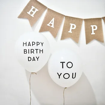 4 шт. 10-дюймовый белый латексный воздушный шар на день рождения с днем рождения с днем рождения письмо латексные воздушные шары день рождения детский душ декор Globos