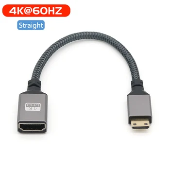 4K Mini HDMI - HDMI-совместимый короткий кабель Female Elbow. Преобразование HD mini в стандартное видео, используется для подключения камеры