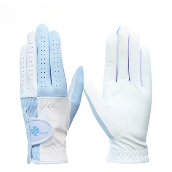 Перчатки для гольфа женские,замша из микрофибры удобные дышащие перчатки,нескользящие износостойкие прочные прочные,нагрузка левой и правой рукой