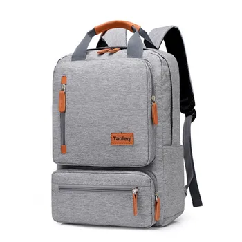 Повседневный деловой мужской компьютерный рюкзак Light 15-дюймовая сумка для ноутбука 2022 Водонепроницаемая ткань Оксфорд Lady Anti-theft Travel Backpack Серый