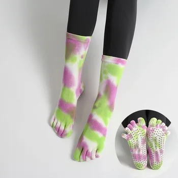 Новые носки для йоги Женские хлопковые нескользящие ручки Носки для пилатеса Балет Танцевальные спортивные носки для йоги Фитнес Тренировки Носки Носок с пятью пальцами