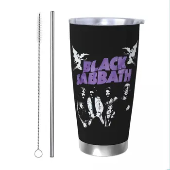 Black Sabbathe Ozzy Rock Изолированный стакан с крышкой Вакуумные кофейные кружки Офисная домашняя чашка-термос, 20 унций