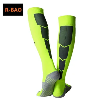 R-BAO 1 пара хлопковых длинных футбольных носков нескользящие спортивные футбольные голеностопные ноги защита голени компрессионный протектор для мужчин 39-44