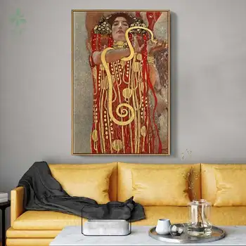 Hygeia By Klimt Canvas Настенное искусство для гостиной Спальня Украшение дома